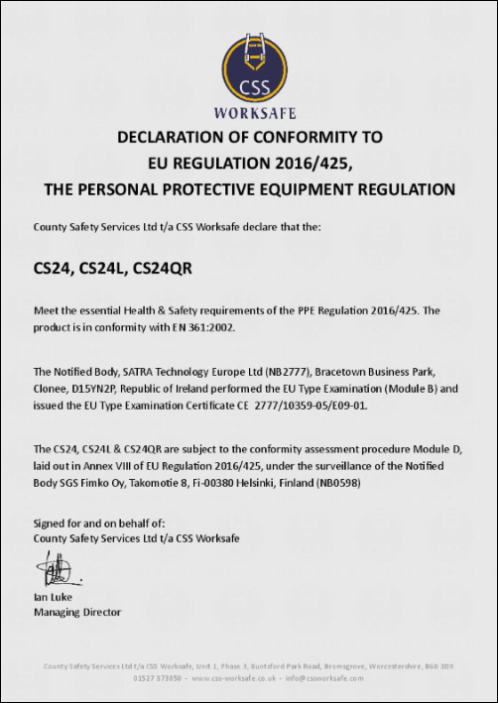 Declaration of Conformity