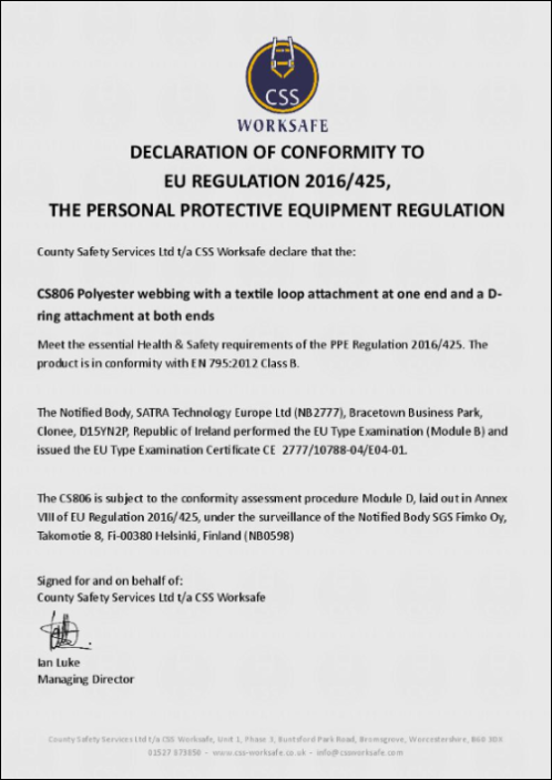 Declaration of Conformity