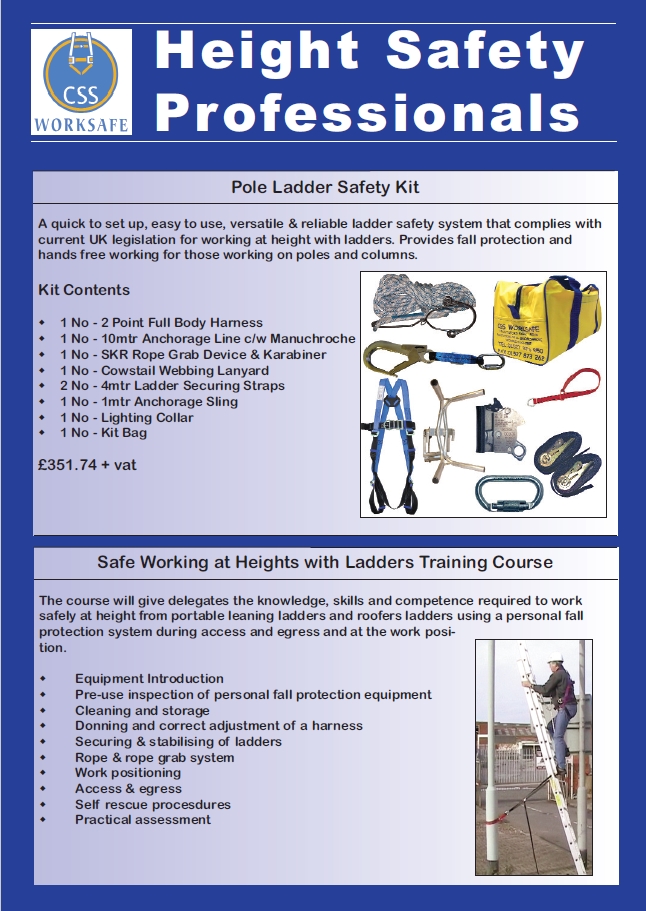 Pole / Lighting Column Ladder Safety Kit Brochure